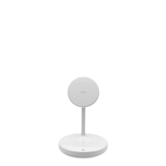 PURO Ładowarka indukcyjna 3w1 ze stojakiem do iPhona AirPods USB-A - biała