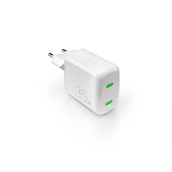 PURO Ładowarka sieciowa 2xUSB-C GaN 35W MiniPro - biała