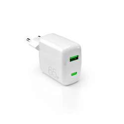 PURO Ładowarka sieciowa USB-A USB-C GaN 65W - biała