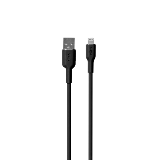 PURO Kabel przewód silikonowy USB-A - iPhone Lightning 1.5m - czarny