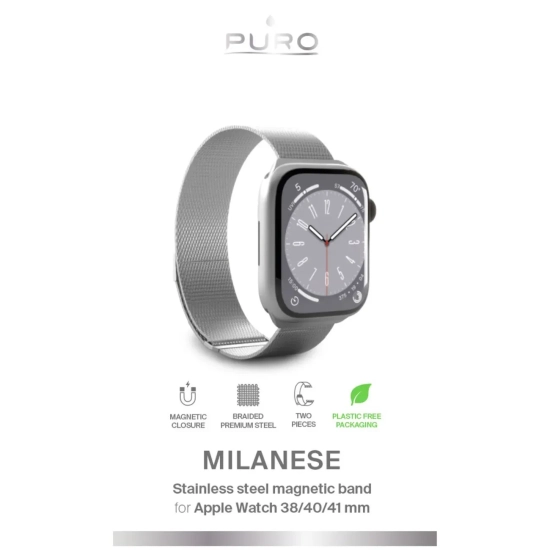 Pasek ze stali nierdzewnej do zegarka Apple Watch 38 40 41 mm Milanese