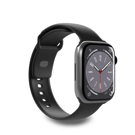 PURO Pasek silikonowy do zegarka Apple Watch 42 44 45 49 mm Icon czarny