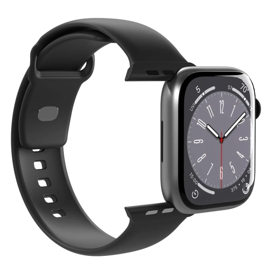 PURO Pasek silikonowy do zegarka Apple Watch 42 44 45 49 mm Icon czarny