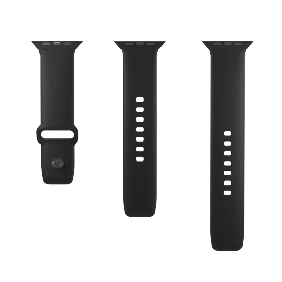 Pasek silikonowy do zegarka Apple Watch 42 44 45 49 mm Icon czarny - 2 szt