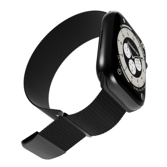 Pasek na zegarek Apple Watch 42 44 45 49mm Milanese - czarny