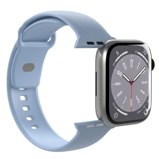 Pasek silikonowy do zegarka Apple Watch 42 44 45 49 mm Icon jasnoniebieski