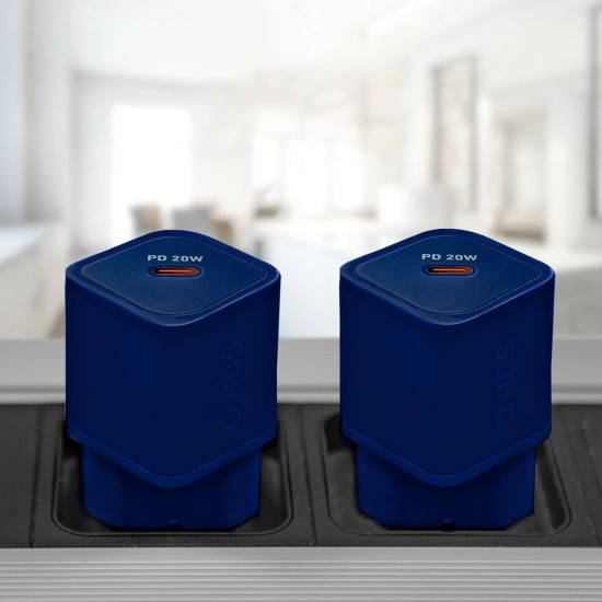 SBS Ładowarka sieciowa GaN z Power Delivery 20W - niebieska