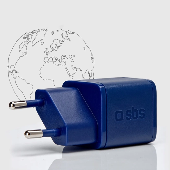 SBS Ładowarka sieciowa GaN z Power Delivery 20W - niebieska