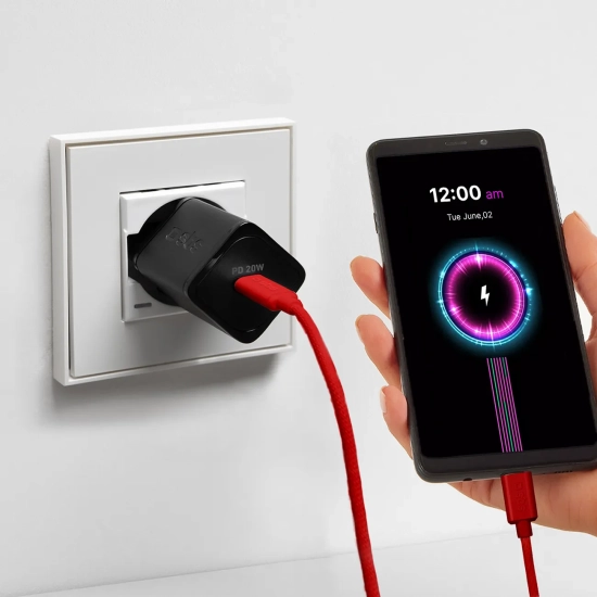 SBS Kabel przewód w oplocie USB-C 60 W 1.5m - czerwony