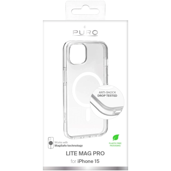 PURO Etui silikonowe do iPhone 15 Lite Mag Pro MagSafe - przezroczyste