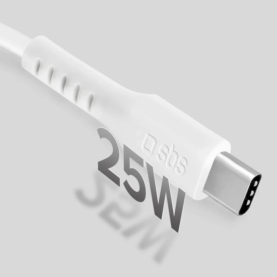 SBS Kabel przewód USB-C PD 25W 1 m - biały
