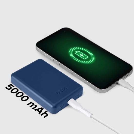 SBS Powerbank 5000 mAh MagSafe - niebieski