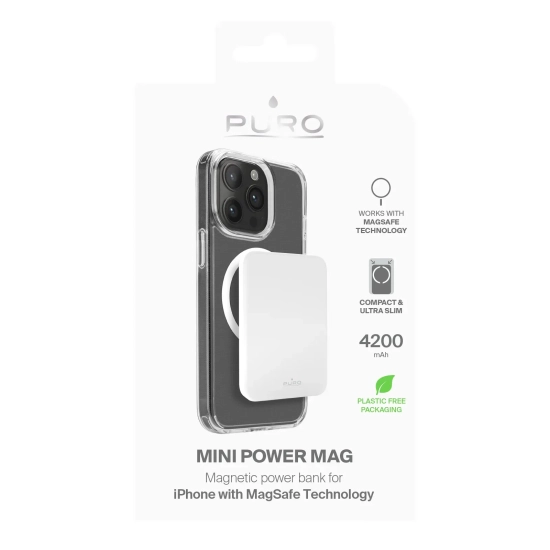 Powerbank Puro Slim Power Mag 4200mAh MagSafe biały