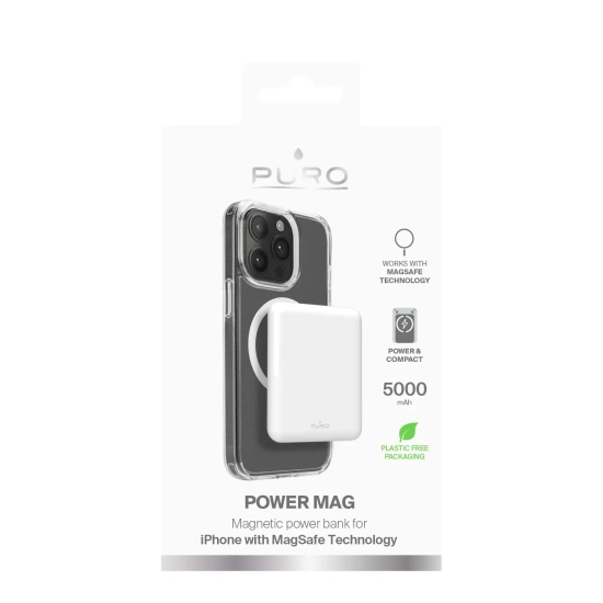 Powerbank Puro Power Mag 5000mAh MagSafe biały