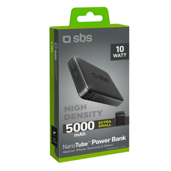 SBS Powerbank 5000 mAh USB-C NanoTube - czarny