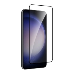 PURO Szkło hartowane do Samsung Galaxy S25 S24 z czarną ramką Frame
