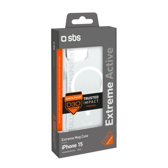 SBS Etui pokrowiec do iPhone 15 D3O MagSafe - przezroczysty