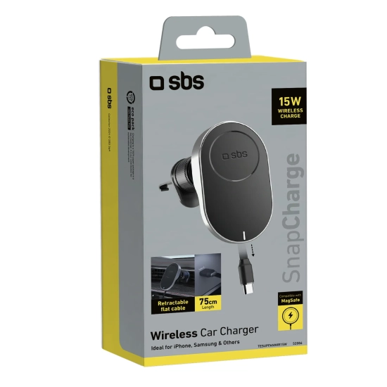SBS Uchwyt na smartfona z ładowarką bezprzewodową zwijanym kablem MagSafe