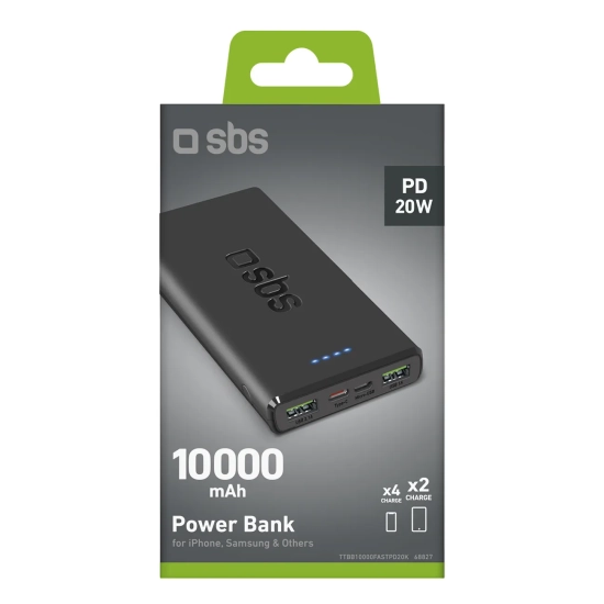 SBS Powerbank 10000 mAh Power Delivery 20W - czarny