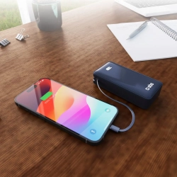 SBS Powerbank 10000mAh USB-A USB-C z wyświetlaczem wbudowanym kablem USB-C