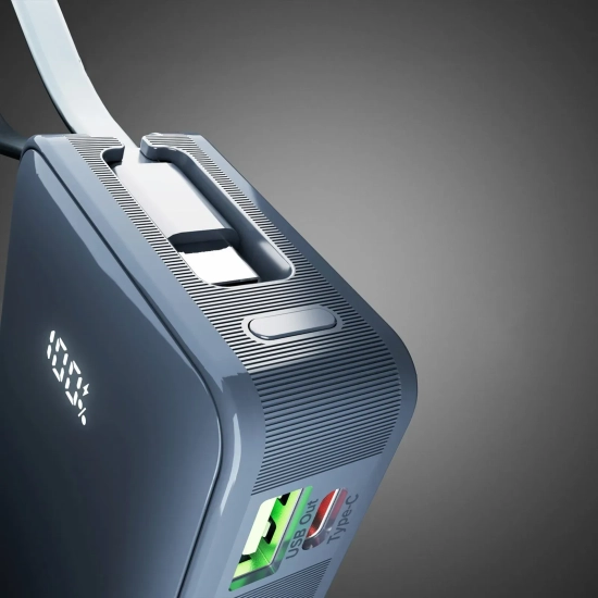 Powerbank SBS 10000mAh 20W z kablem USB-C ciemnoszary