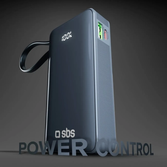 Powerbank SBS 10000mAh 20W z kablem USB-C ciemnoszary