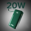 Powerbank SBS 10000mAh 20W z kablem USB-C zielony