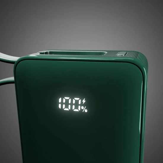 Powerbank SBS 10000mAh 20W z kablem USB-C zielony