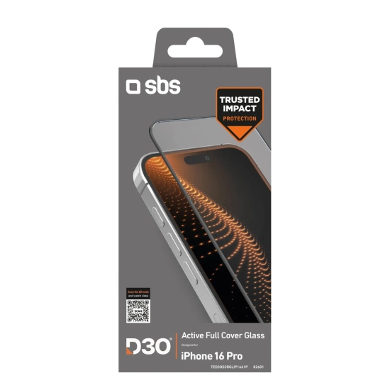 SBS Szkło hartowane z ramką do iPhone 16 Pro Tempered Glass D3O