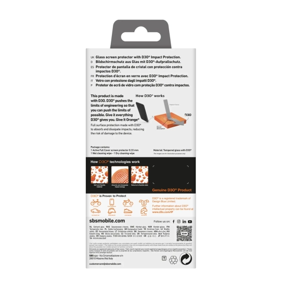 SBS Szkło hartowane z ramką do iPhone 16 Pro Tempered Glass D3O