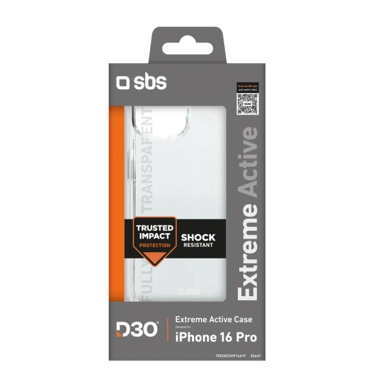 SBS Etui pokrowiec do iPhone 16 Pro Extreme Active D3O - przezroczyste