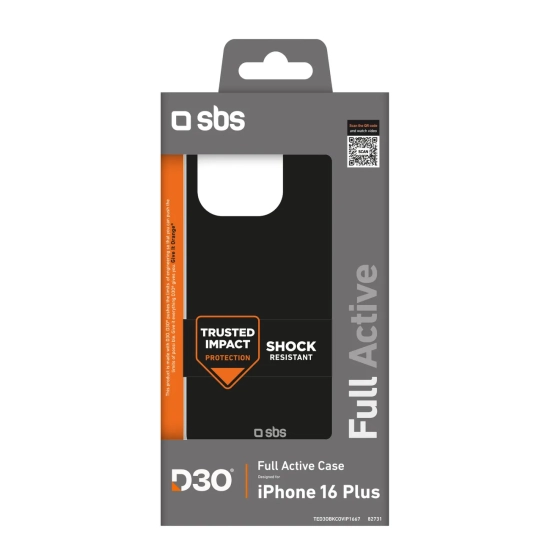 SBS Etui case pokrowiec do iPhone 16 Plus Full Active D3O - czarne