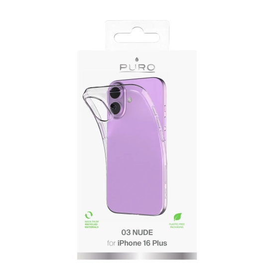 PURO Etui silikonowe do iPhone 16 Plus 03 Nude - przezroczyste