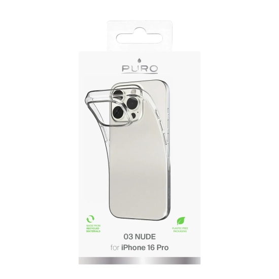 PURO Etui silikonowe do iPhone 16 Pro 03 Nude - przezroczyste