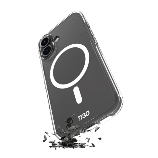 PURO Etui silikonowe do iPhone 16 Impact Clear D3O MagSafe - przezroczyste