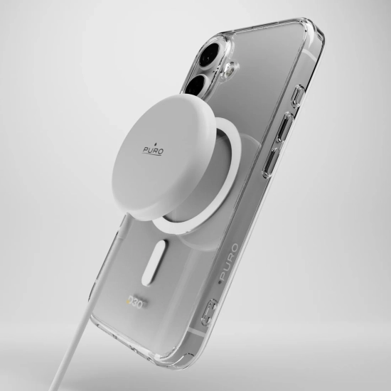 PURO Etui silikonowe do iPhone 16 Impact Clear D3O MagSafe - przezroczyste
