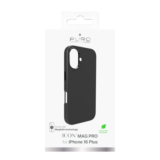 PURO Etui silikonowe do iPhone 16 Plus Icon Mag Pro MagSafe - czarne