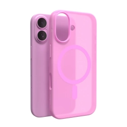 PURO Etui silikonowe do iPhone 16 Daylight MagSafe - różowe