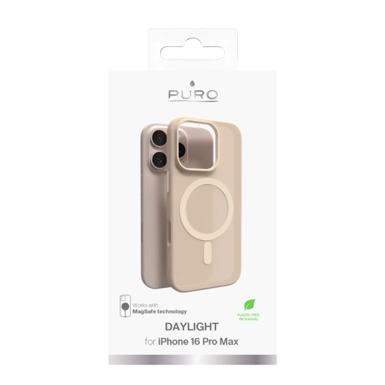 PURO Etui silikonowe do iPhone 16 Pro Max Daylight MagSafe - beżowe