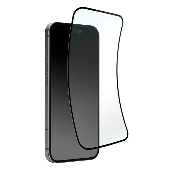 PURO Szkło hybrydowe z czarną ramką do iPhone 16 / iPhone 15 / iPhone 15