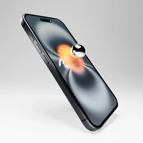 PURO Szkło hybrydowe z czarną ramką do iPhone 16 / iPhone 15 / iPhone 15