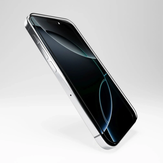 PURO Szkło hybrydowe z czarną ramką do iPhone 16 Pro Max Flexible Glass D3O