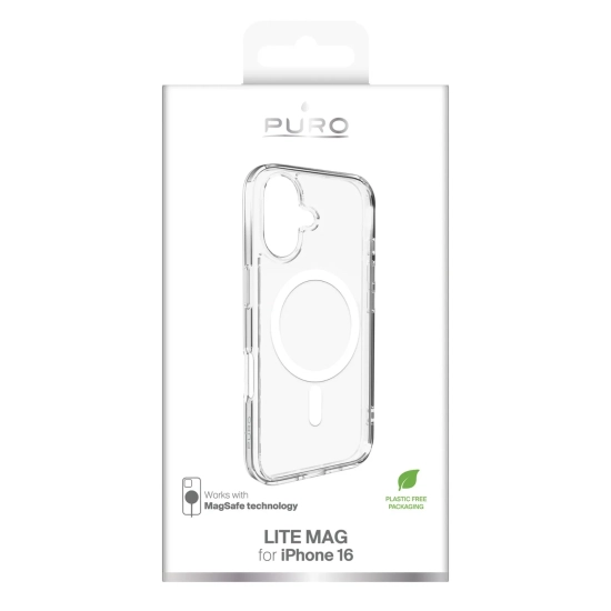 PURO Etui silikonowe do iPhone 16 Lite Mag MagSafe - przezroczyste