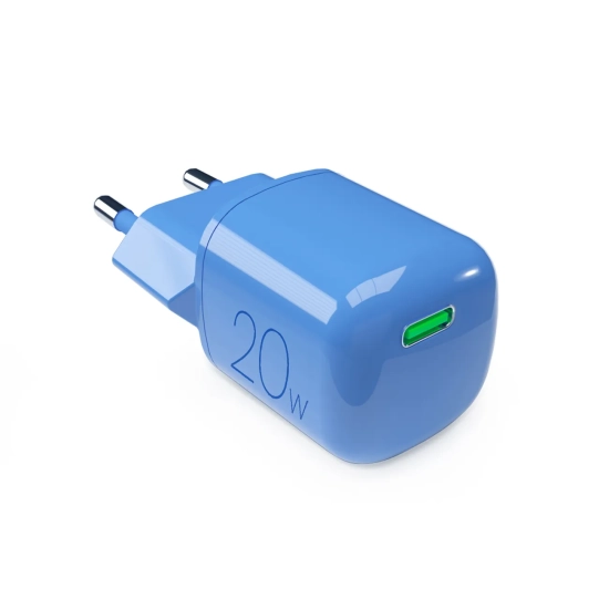 PURO Ładowarka sieciowa USB-C GaN 20W - niebieska