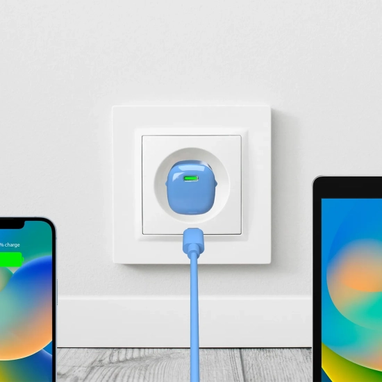 PURO Ładowarka sieciowa USB-C GaN 20W - niebieska