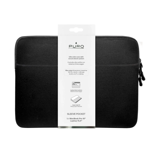 PURO Etui pokrowiec Slim Pocket na laptop 16'' - czarny