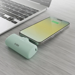 SBS Powerbank EcoPower 5000 mAh 10W z wbudowanym portem USB-C - zielony