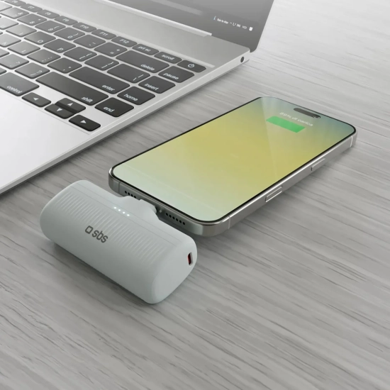 SBS Powerbank EcoPower 5000 mAh 10W z wbudowanym portem USB-C - szary