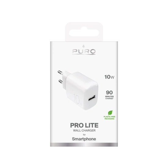 PURO Ładowarka sieciowa USB-A PROLITE 10W - biała