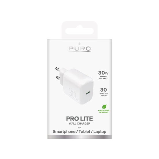 PURO Ładowarka sieciowa USB-C 30W - biała